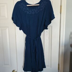 Torrid Blue Dress with Lace Detail size 4